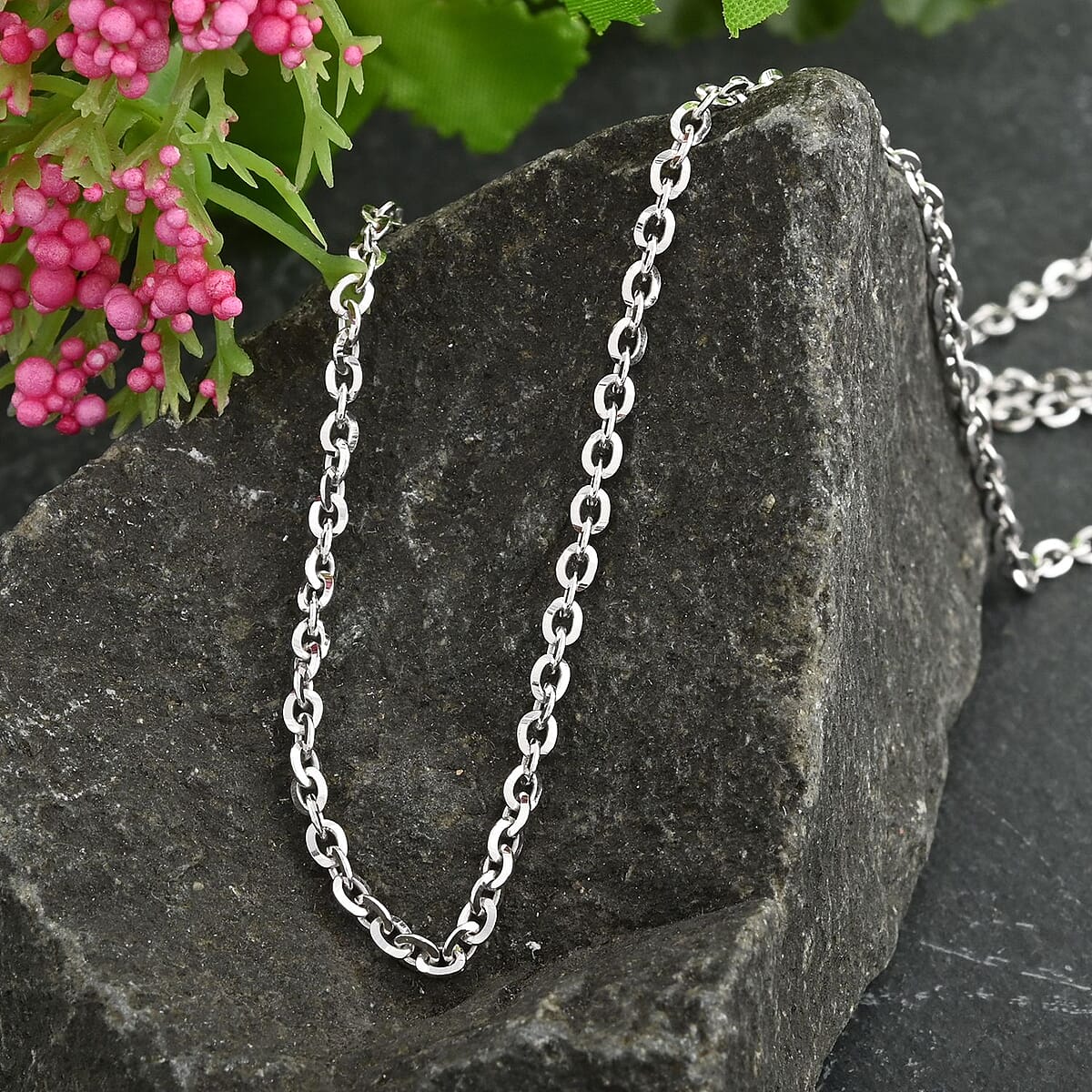 Italian Rhodium Over Sterling Silver Brillantina Necklace 18 Inches 4.10 Grams image number 1