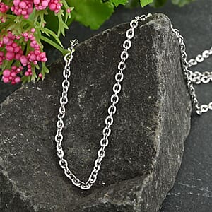 Italian Rhodium Over Sterling Silver Brillantina Necklace 18 Inches 4.10 Grams