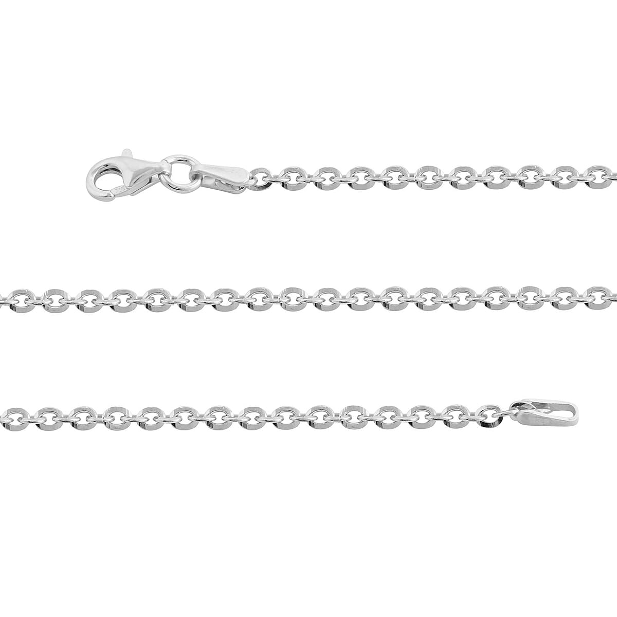 Italian Rhodium Over Sterling Silver Brillantina Necklace 18 Inches 4.10 Grams image number 2