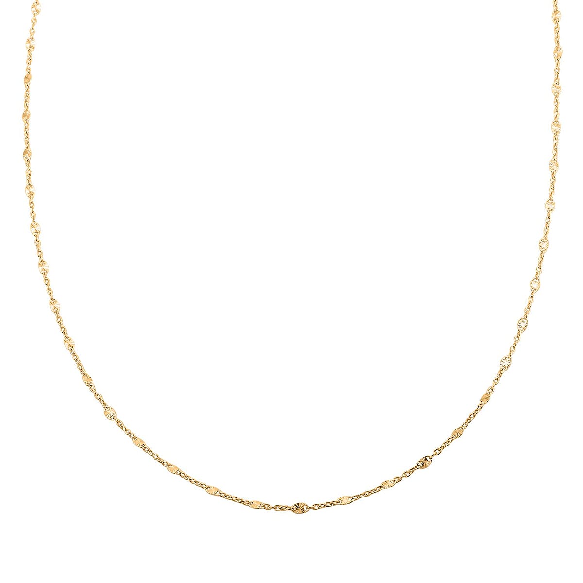 Italian 14K Yellow Gold Over Sterling Silver Cable Link Chain Necklace 18 Inches 2.80 Grams image number 0