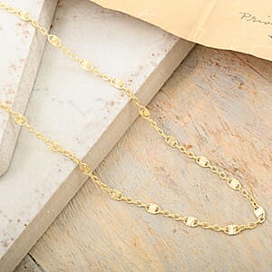 Italian 14K Yellow Gold Over Sterling Silver Cable Link Chain Necklace 18 Inches 2.80 Grams