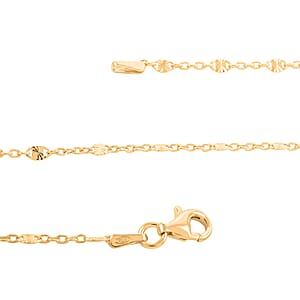Italian 14K Yellow Gold Over Sterling Silver Cable Link Chain Necklace 18 Inches 2.80 Grams
