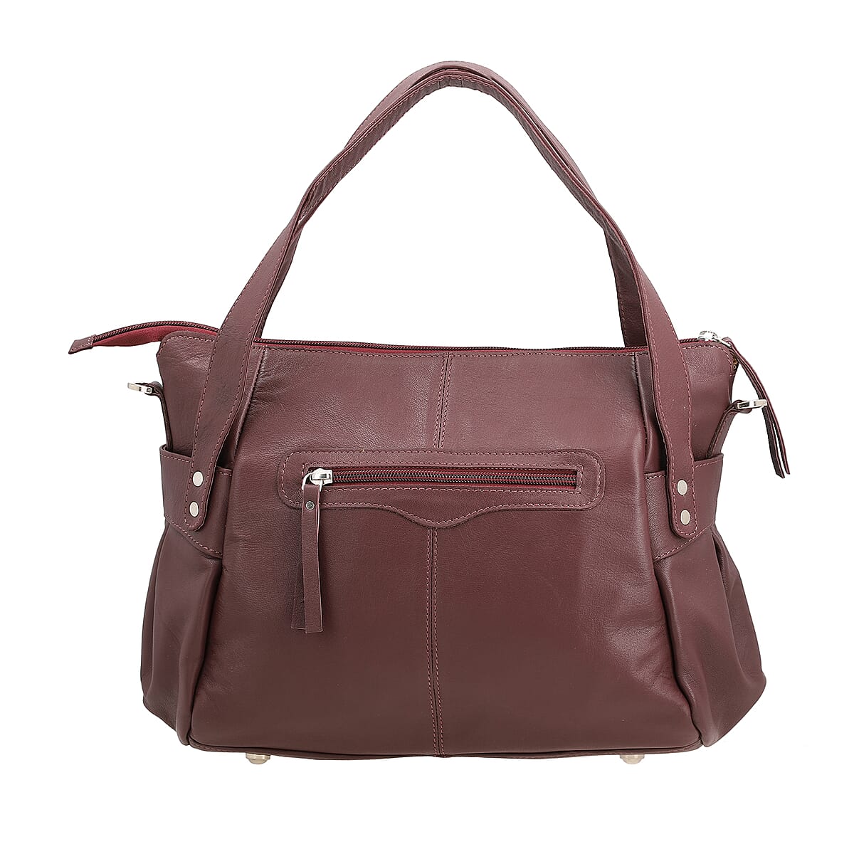 Buy Maroon Genuine Leather Bag, RFID Protected Bailey Bag, Leather