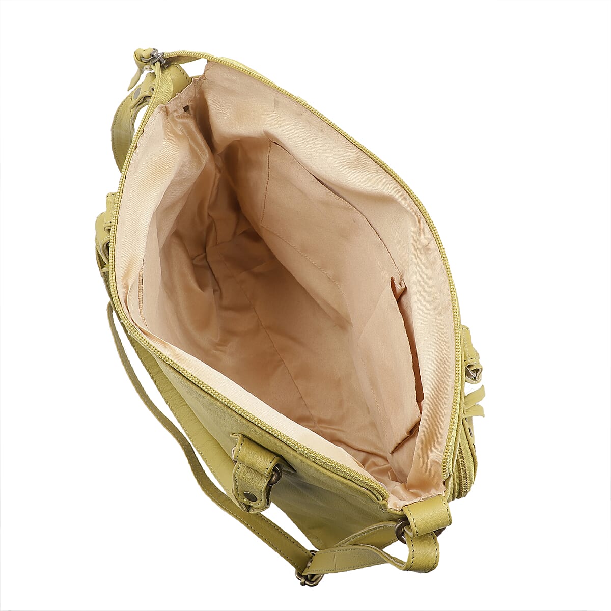 Mustard Genuine Leather RFID Protected Shoulder Bag image number 4