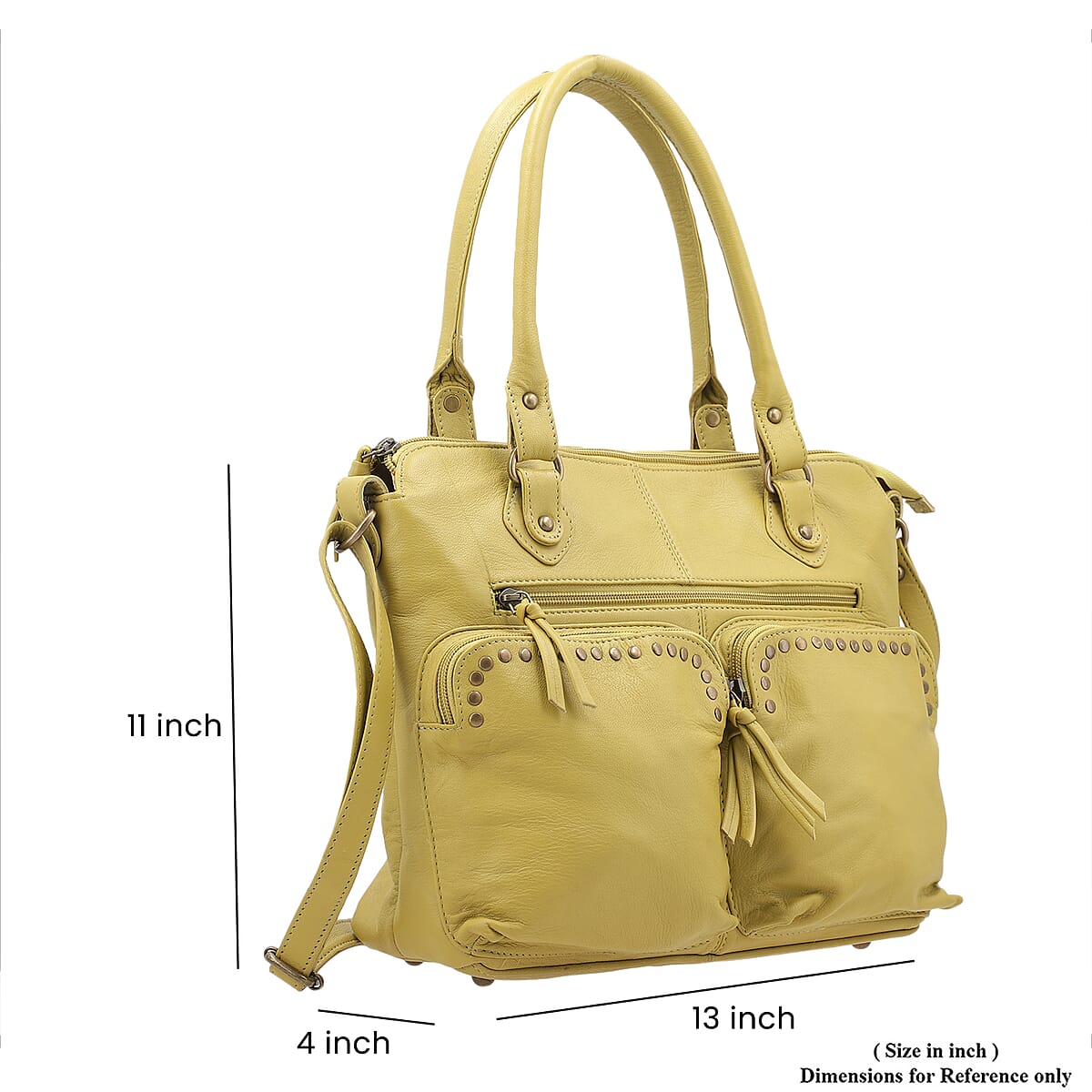 Mustard Genuine Leather RFID Protected Shoulder Bag image number 6