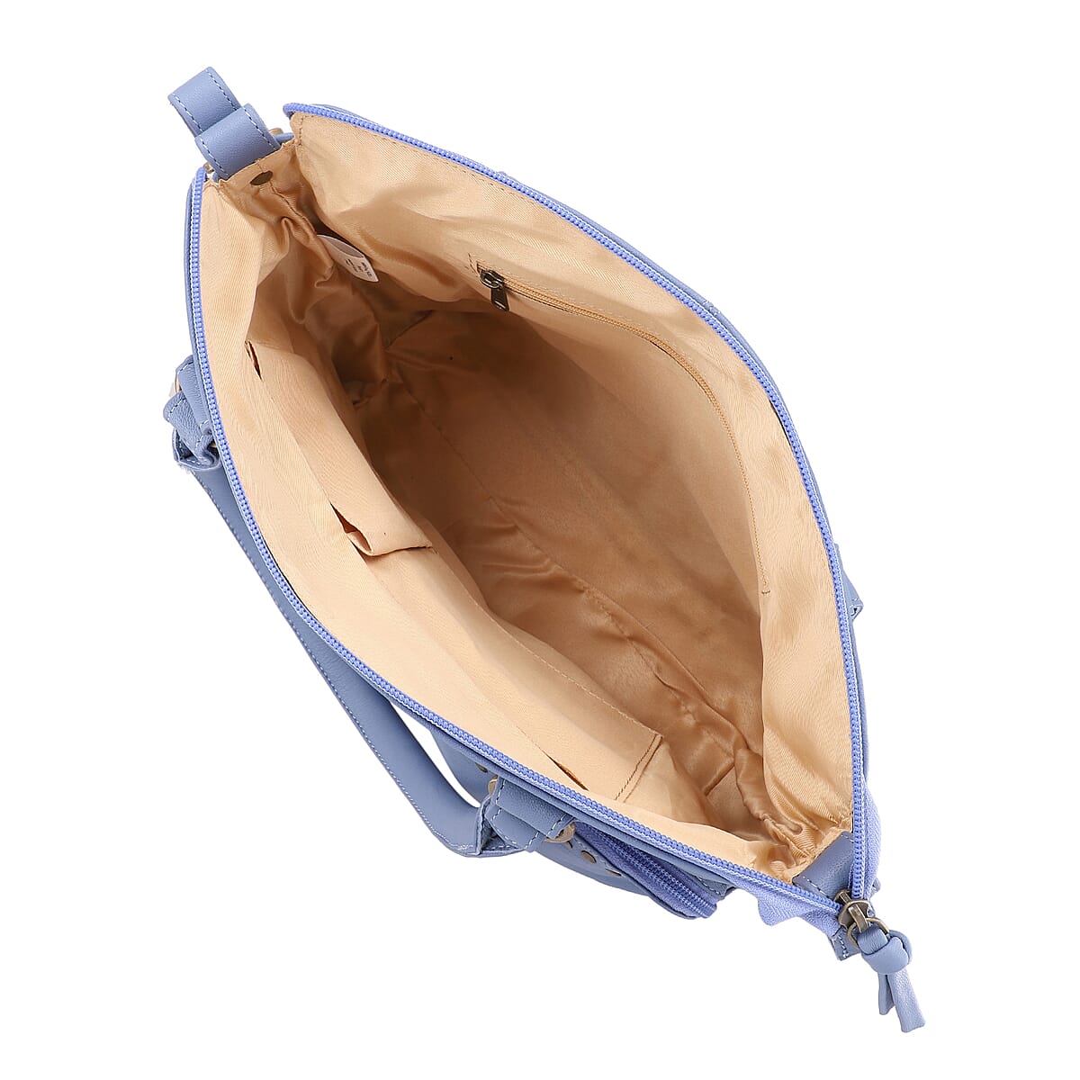 Blue Genuine Leather RFID Protected Shoulder Bag image number 4