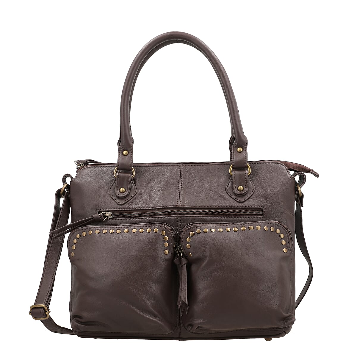 Brown Genuine Leather RFID Protected Shoulder Bag (12x4x11) image number 0