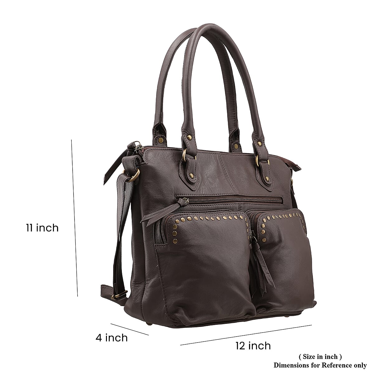 Brown Genuine Leather RFID Protected Shoulder Bag (12x4x11) image number 6