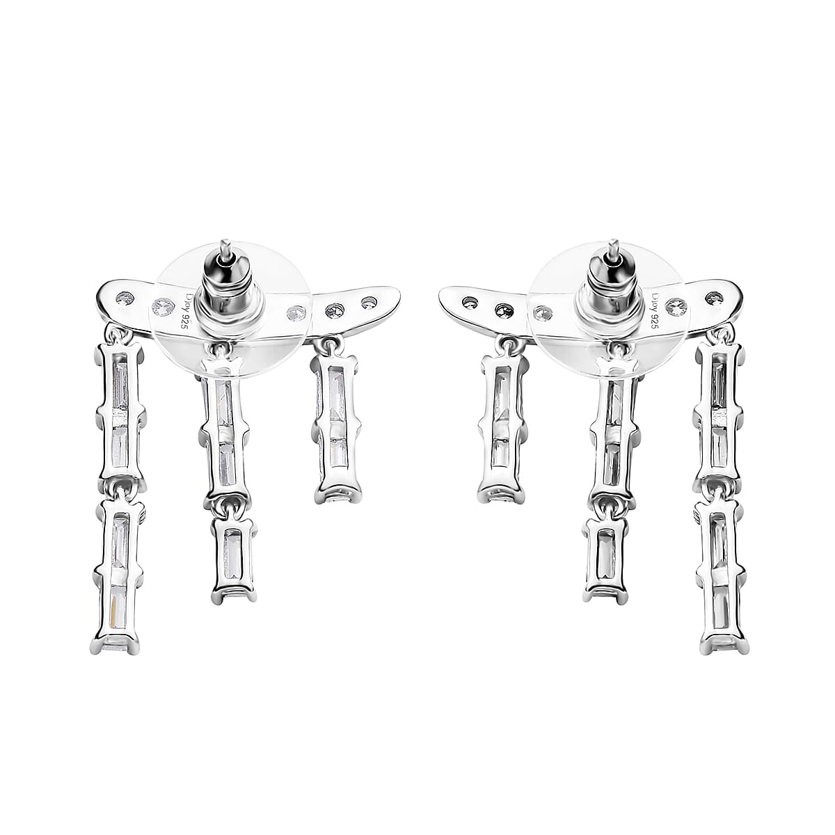 Moissanite Chandelier Earrings in Platinum Over Sterling Silver 5.00 ctw image number 3