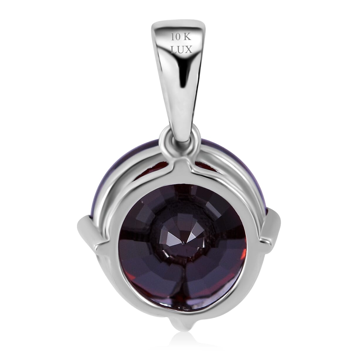 10K White Gold AAA Red Zircon Solitaire Pendant 3.00 ctw image number 3