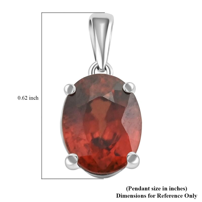 Luxoro 10K White Gold AAA Red Zircon Solitaire Pendant without Chain 3.00 ctw