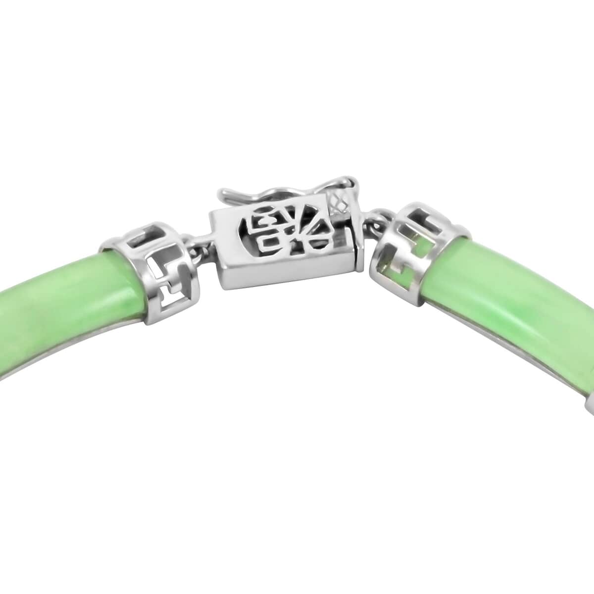 Green Jade (D) Bracelet in Sterling Silver (7.50 In) 18.00 ctw image number 3