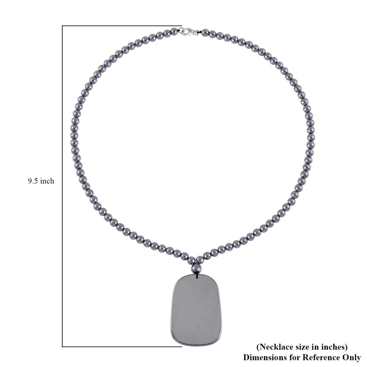 Terahertz Dog Tag Pendant with Beaded Necklace 20 Inches in Rhodium Over Sterling Silver 199.00 ctw image number 5