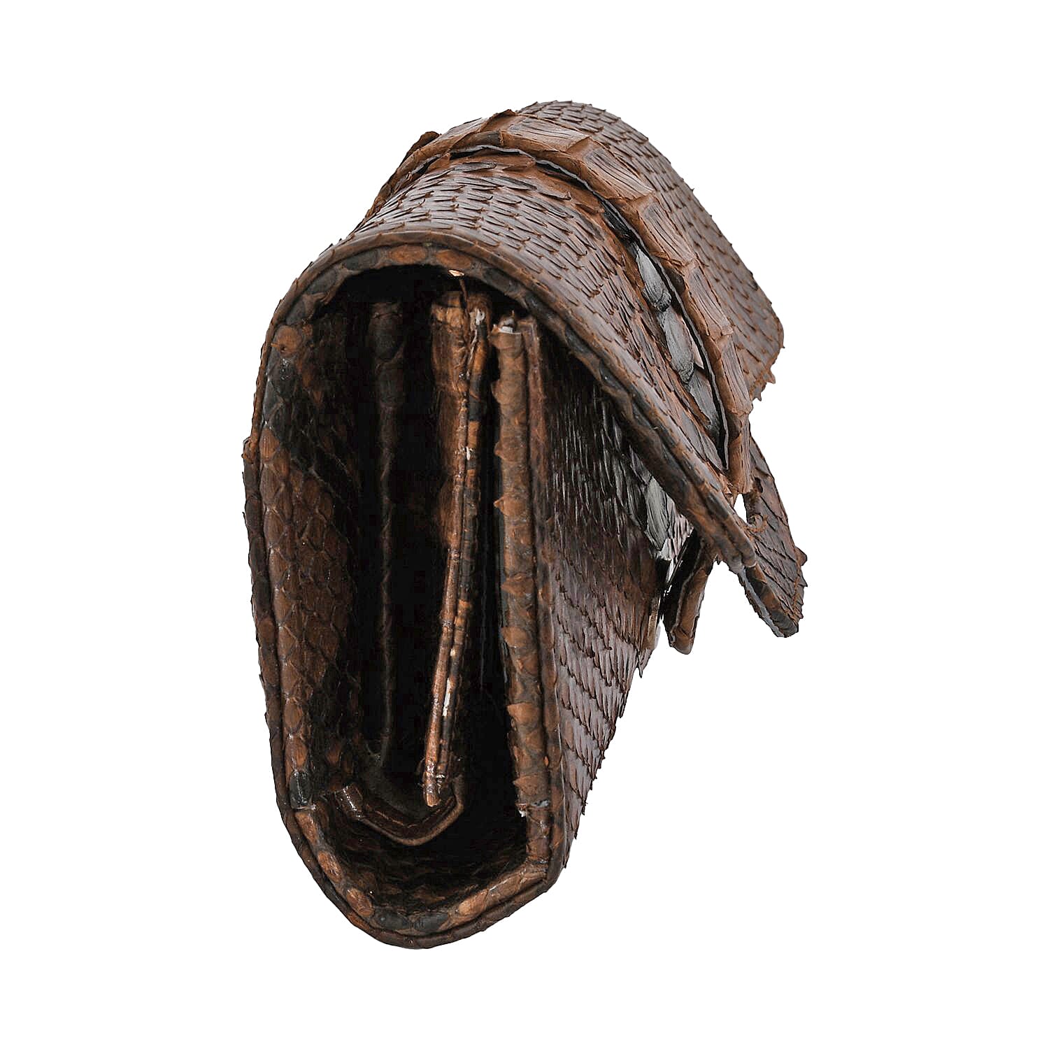 The Grand Pelle Handcrafted Brown Color Genuine Python Leather Crossbody Wallet