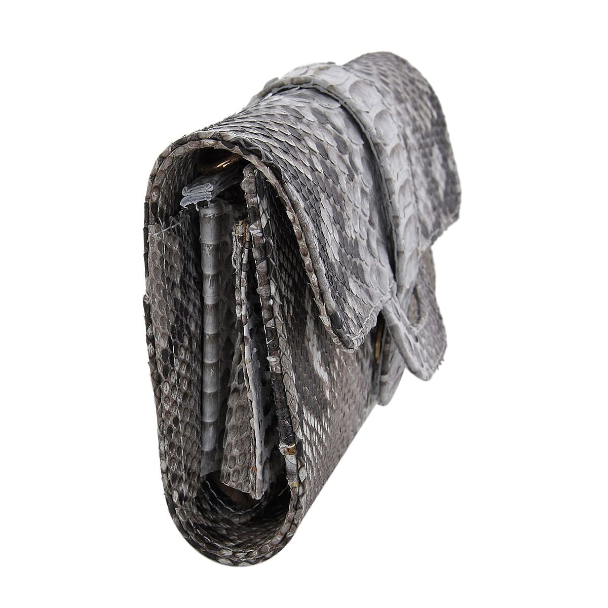 The Grand Pelle Handcrafted Natural Color Genuine Python Leather Crossbody Wallet image number 5