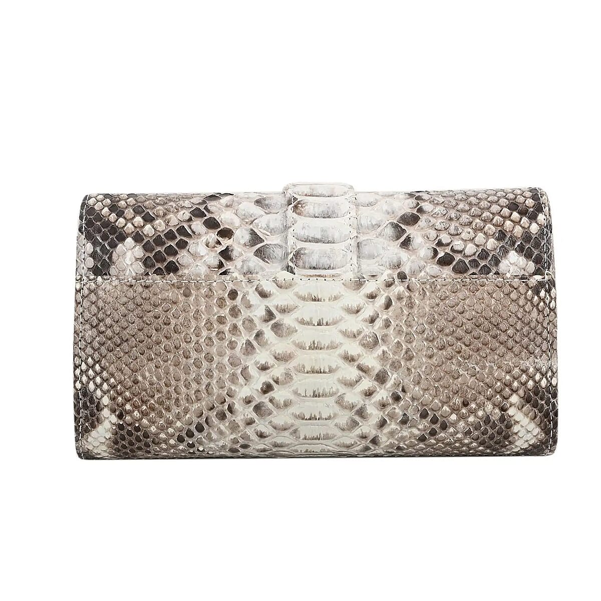 The Grand Pelle Handcrafted Natural Color Genuine Python Leather Crossbody Wallet image number 6