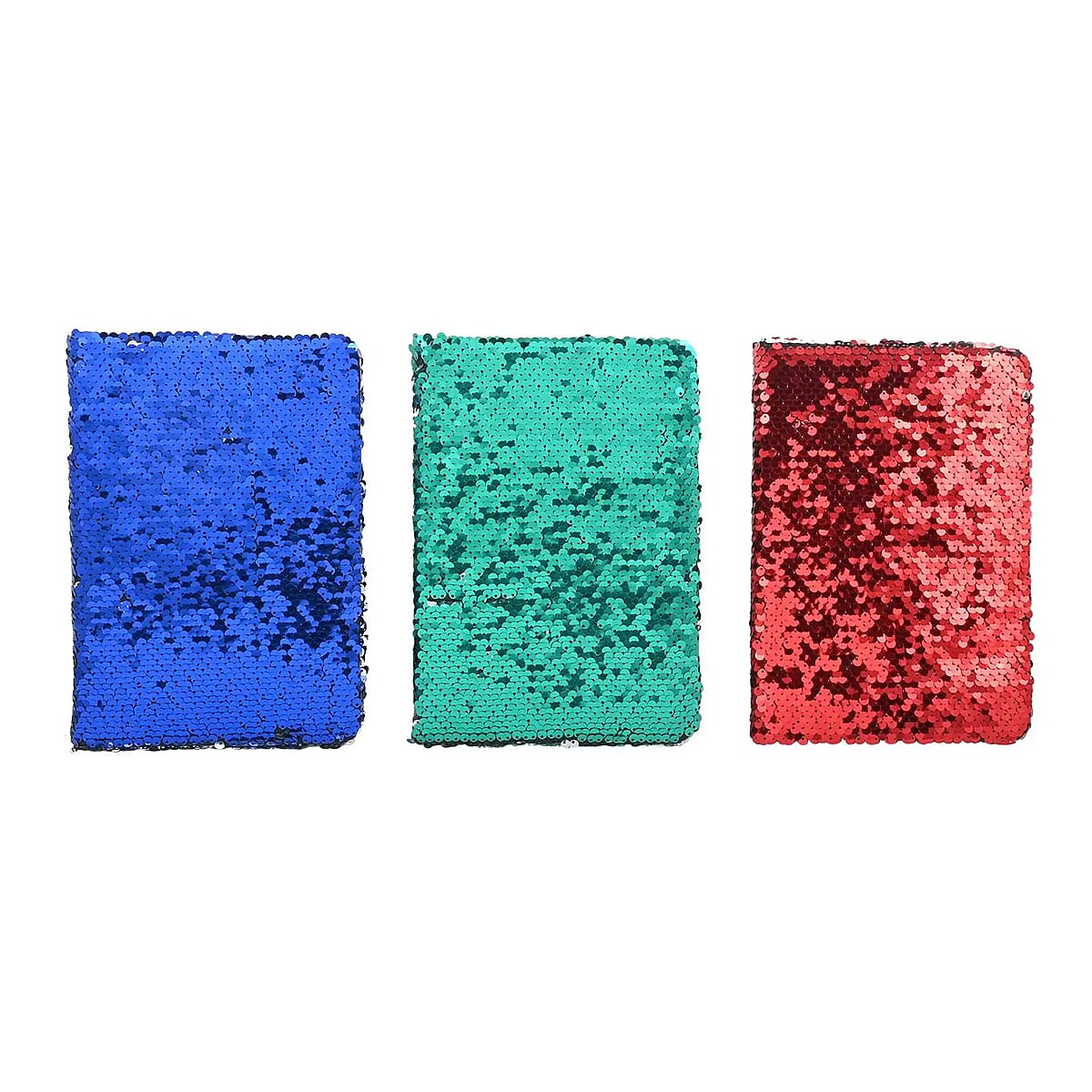 Set of 3 Red, Green and Blue Sequin Book (5.70"x8.26") image number 0