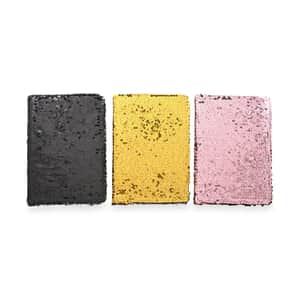 Set of 3 Gold, Pink and Black Sequin Book