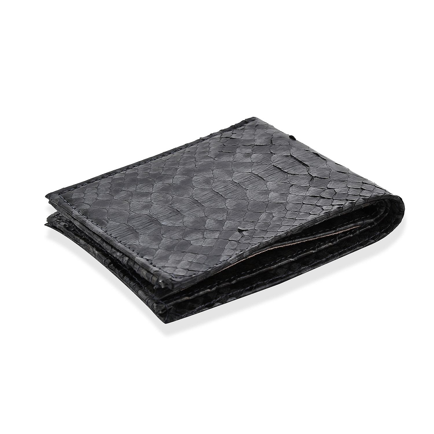The Grand Pelle Collection Handcrafted Black Color Genuine Python Leather Wallet