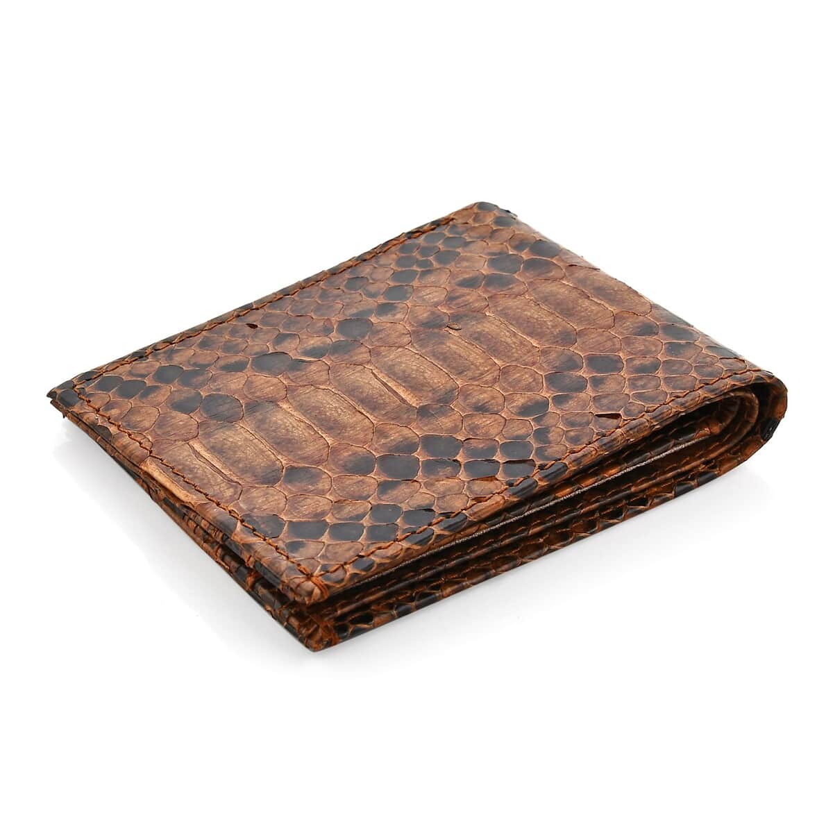 The Grand Pelle Collection Handcrafted Brown Color Genuine Python Leather Wallet image number 2