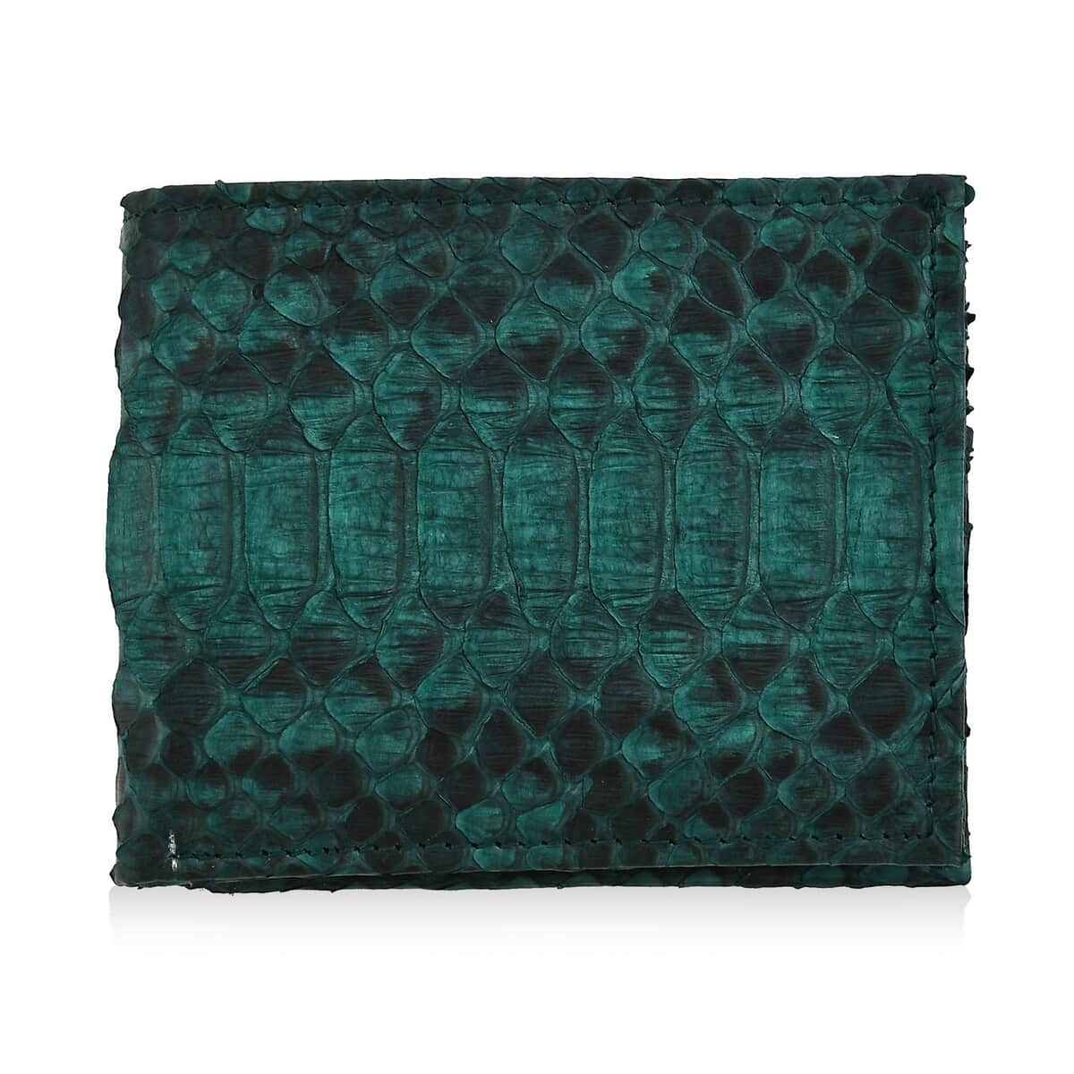 The Grand Pelle Collection Handcrafted Green Color Genuine Python Leather Wallet image number 0
