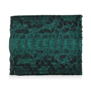The Grand Pelle Collection Handcrafted Green Color Genuine Python Leather Wallet