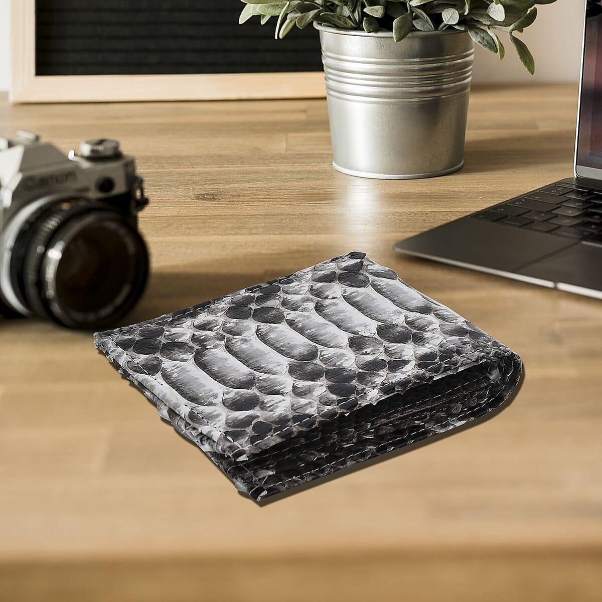 The Grand Pelle Collection Handcrafted Natural Color Genuine Python Leather Wallet image number 1