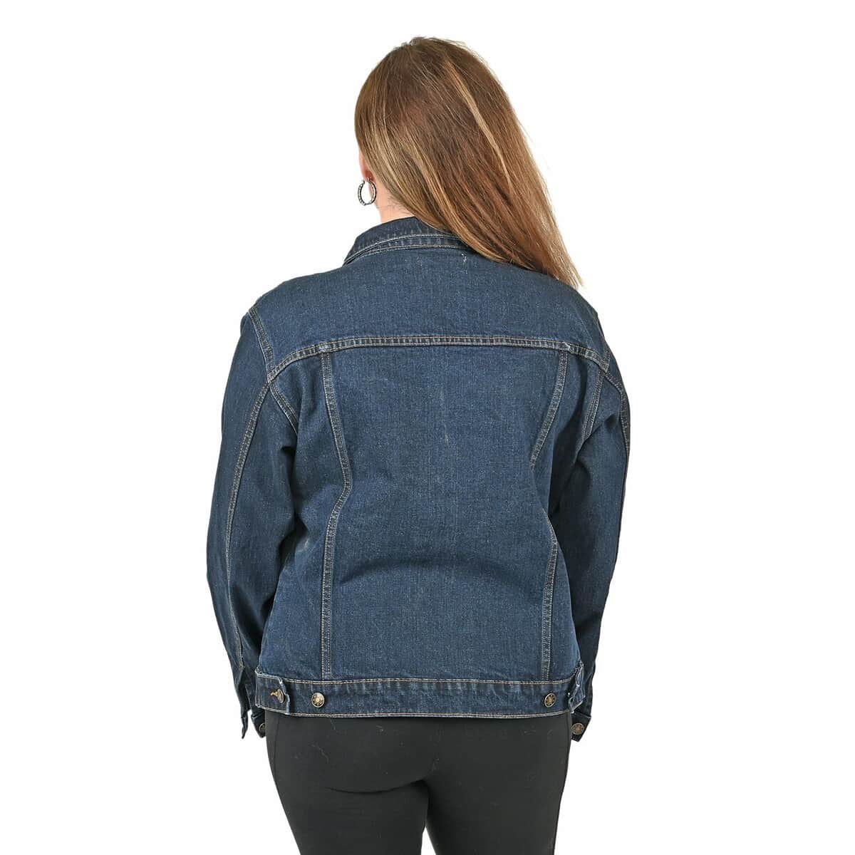 Tamsy Dark Wash Solid Denim Jacket- M image number 1