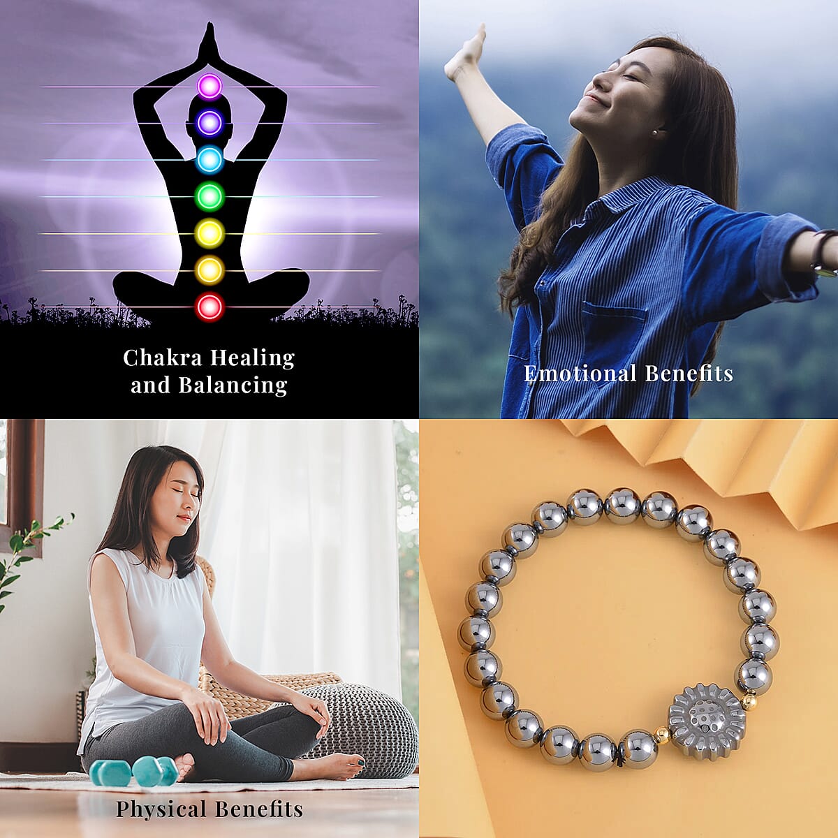 Doorbuster Terahertz 89.30 ctw Beaded Sunflower Stretchable Bracelet in Goldtone image number 2