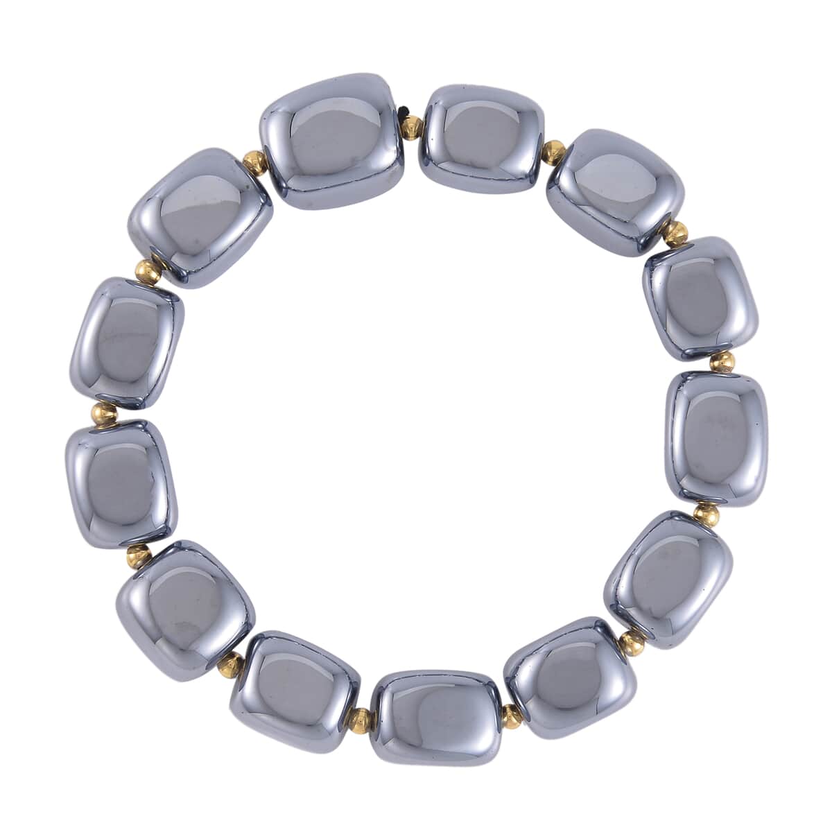 Terahertz Beaded Stretch Bracelet, Tumble Shape Beads Bracelet, Adjustable Bracelet in Goldtone, Terahertz Jewelry 237.00 ctw image number 0