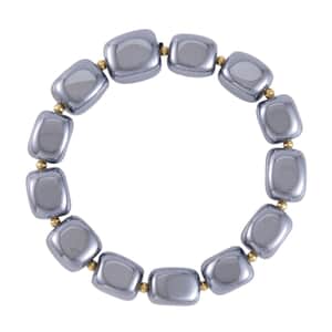 Terahertz Beaded Stretch Bracelet, Tumble Shape Beads Bracelet, Adjustable Bracelet in Goldtone, Terahertz Jewelry 237.00 ctw