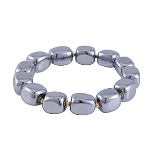 Terahertz 237.00 ctw Tumble Shape Beaded Stretch Bracelet in Goldtone