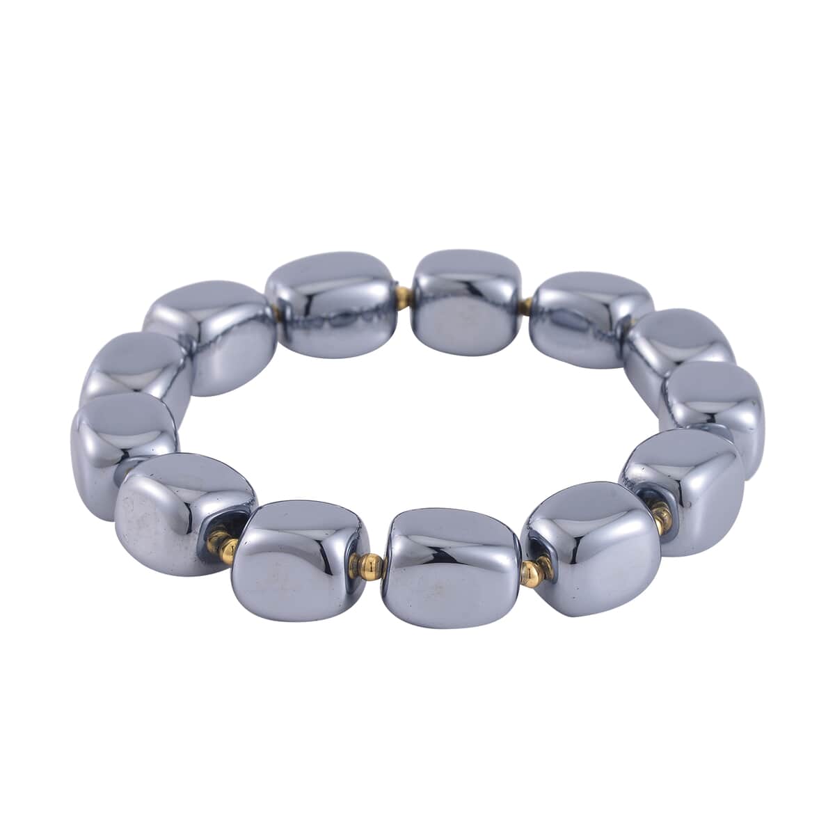 Terahertz Beaded Stretch Bracelet, Tumble Shape Beads Bracelet, Adjustable Bracelet in Goldtone, Terahertz Jewelry 237.00 ctw image number 2