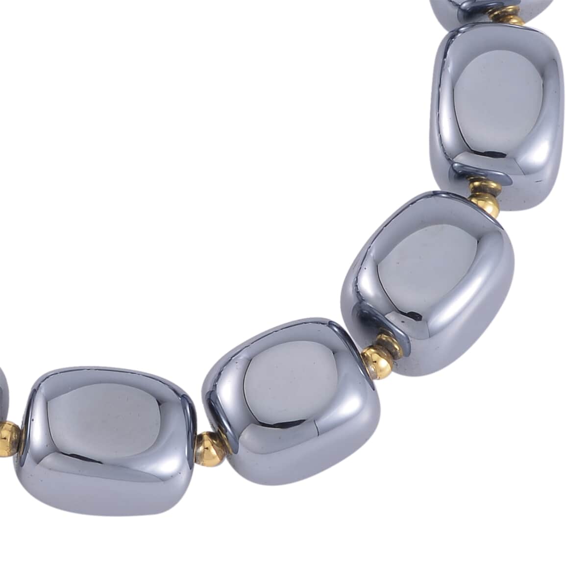 Terahertz Beaded Stretch Bracelet, Tumble Shape Beads Bracelet, Adjustable Bracelet in Goldtone, Terahertz Jewelry 237.00 ctw image number 3