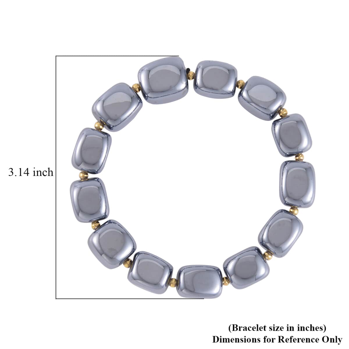 Terahertz Beaded Stretch Bracelet, Tumble Shape Beads Bracelet, Adjustable Bracelet in Goldtone, Terahertz Jewelry 237.00 ctw image number 4