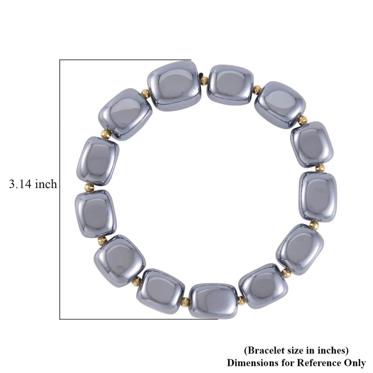 Terahertz 237.00 ctw Beaded Stretch Bracelet, Tumble Shape Beads Bracelet, Adjustable Bracelet in Goldtone, Terahertz Jewelry image number 6