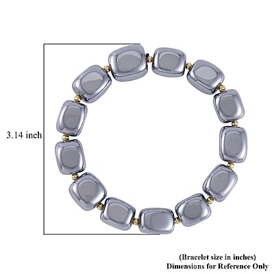 Terahertz 237.00 ctw Tumble Shape Beaded Stretch Bracelet in Goldtone