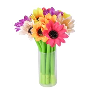 Set of 10 Daisy Flower Pen with Black Ink