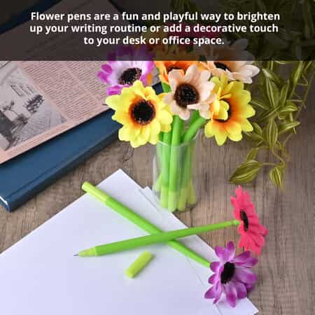 Buy Set of 10 Daisy Flower Pen with Black Ink at ShopLC.