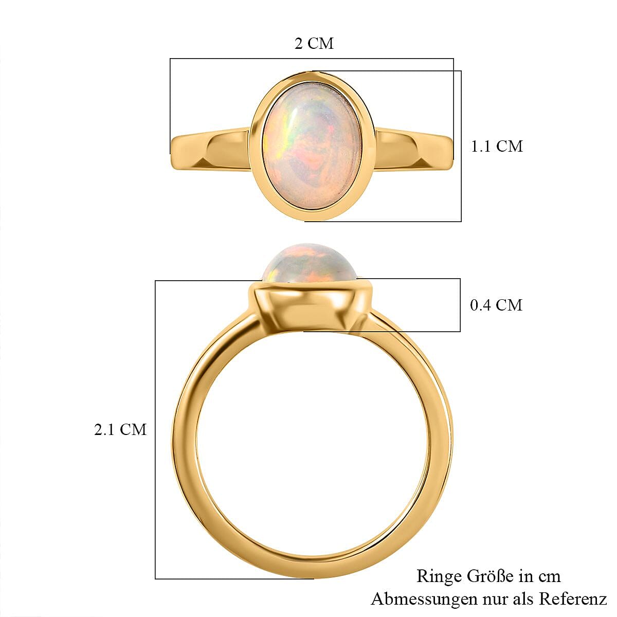 Ethiopian Welo Opal 1.25 ctw Solitaire Ring in Sterling Silver (Size 8.0)