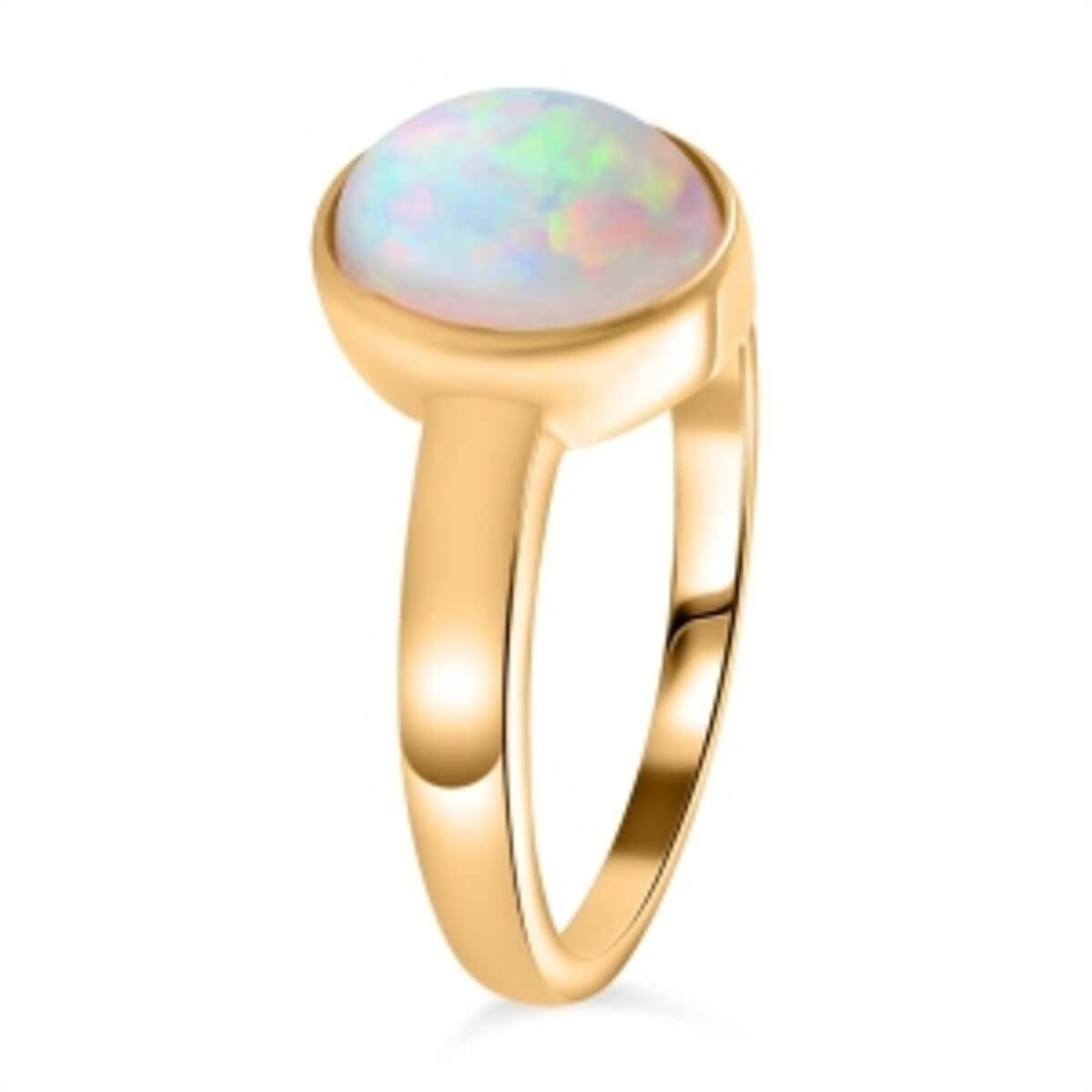 Premium Ethiopian Welo Opal 1.25 ctw Solitaire Ring in 14K Yellow Gold Over Sterling Silver (Size 10.0) image number 2