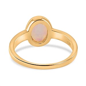 Premium Ethiopian Welo Opal 1.25 ctw Solitaire Ring in 14K Yellow Gold Over Sterling Silver (Size 10.0)