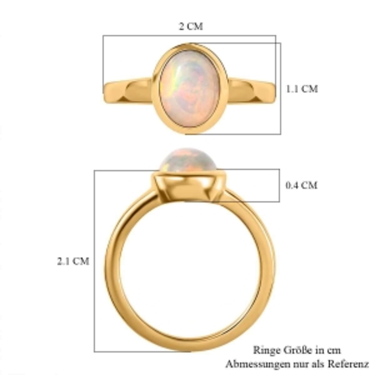 Premium Ethiopian Welo Opal 1.25 ctw Solitaire Ring in 14K Yellow Gold Over Sterling Silver (Size 10.0) image number 6