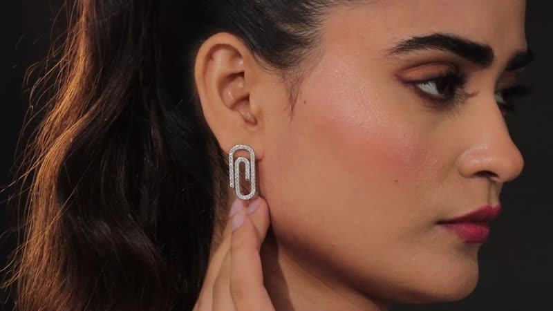 Moissanite Paper Clip Earrings in Vermeil Yellow Gold Over Sterling Silver 1.00 ctw