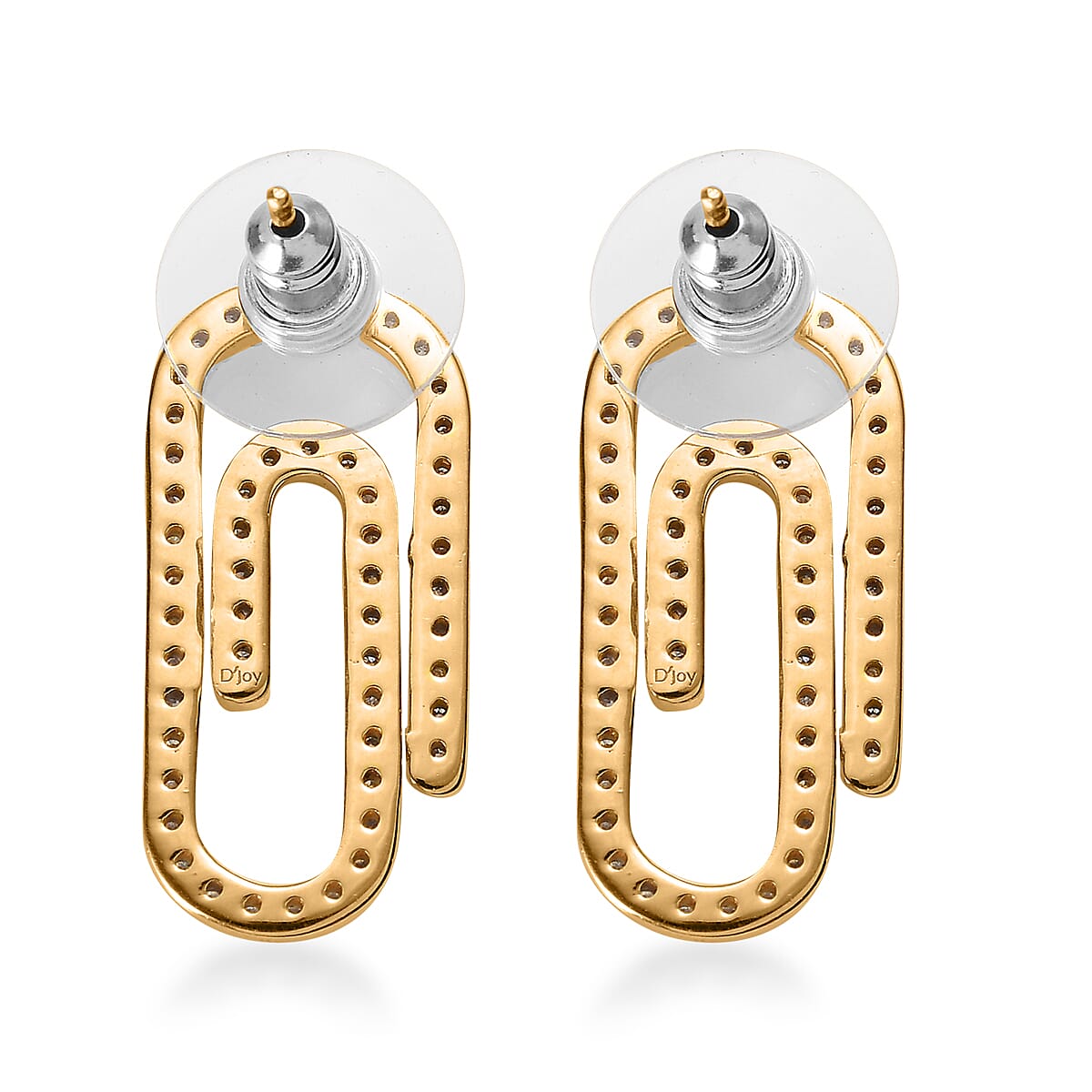 Moissanite Paper Clip Earrings in Vermeil Yellow Gold Over Sterling Silver 1.00 ctw