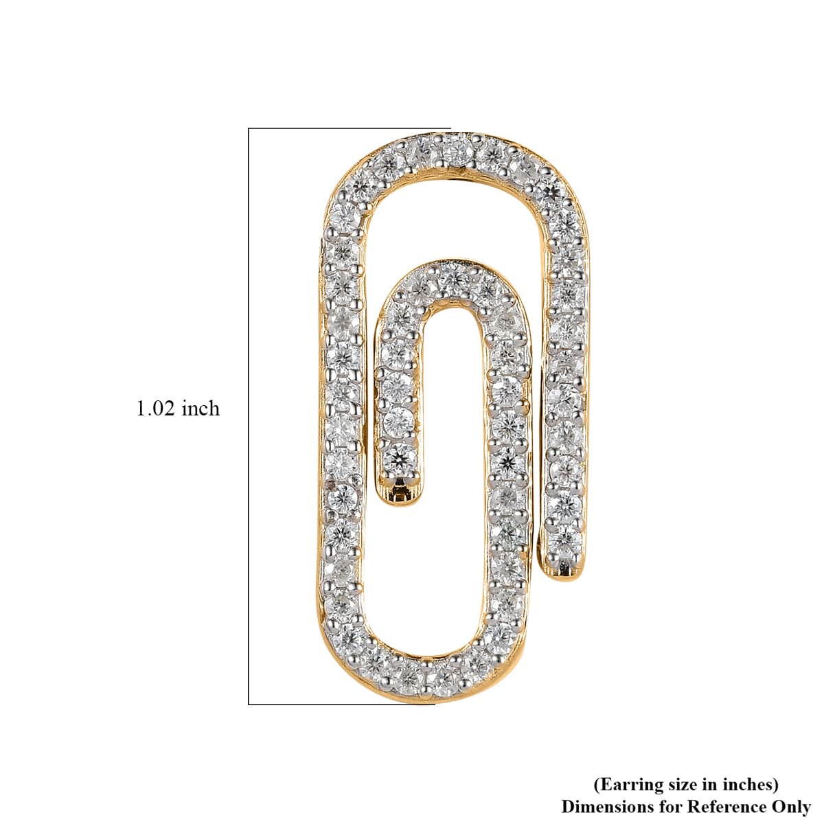 Moissanite Paper Clip Earrings in Vermeil Yellow Gold Over Sterling Silver 1.00 ctw image number 4