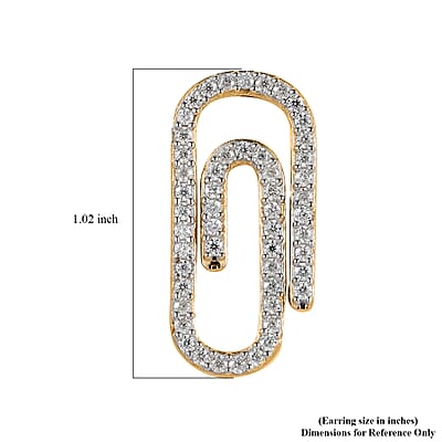 Moissanite Paper Clip Earrings in Vermeil Yellow Gold Over Sterling Silver 1.00 ctw