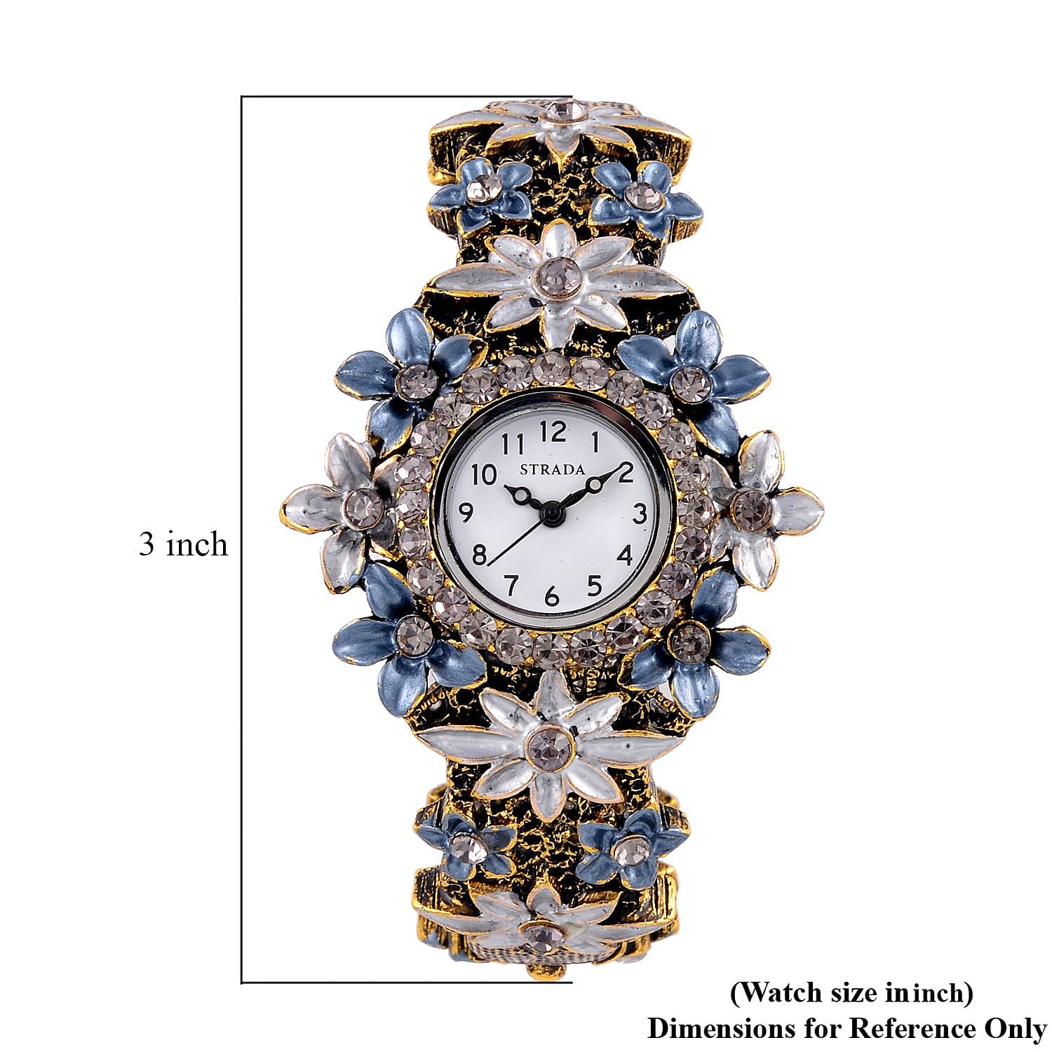 Buy Strada Gray Color Austrian Crystal Japanese Movement Flower