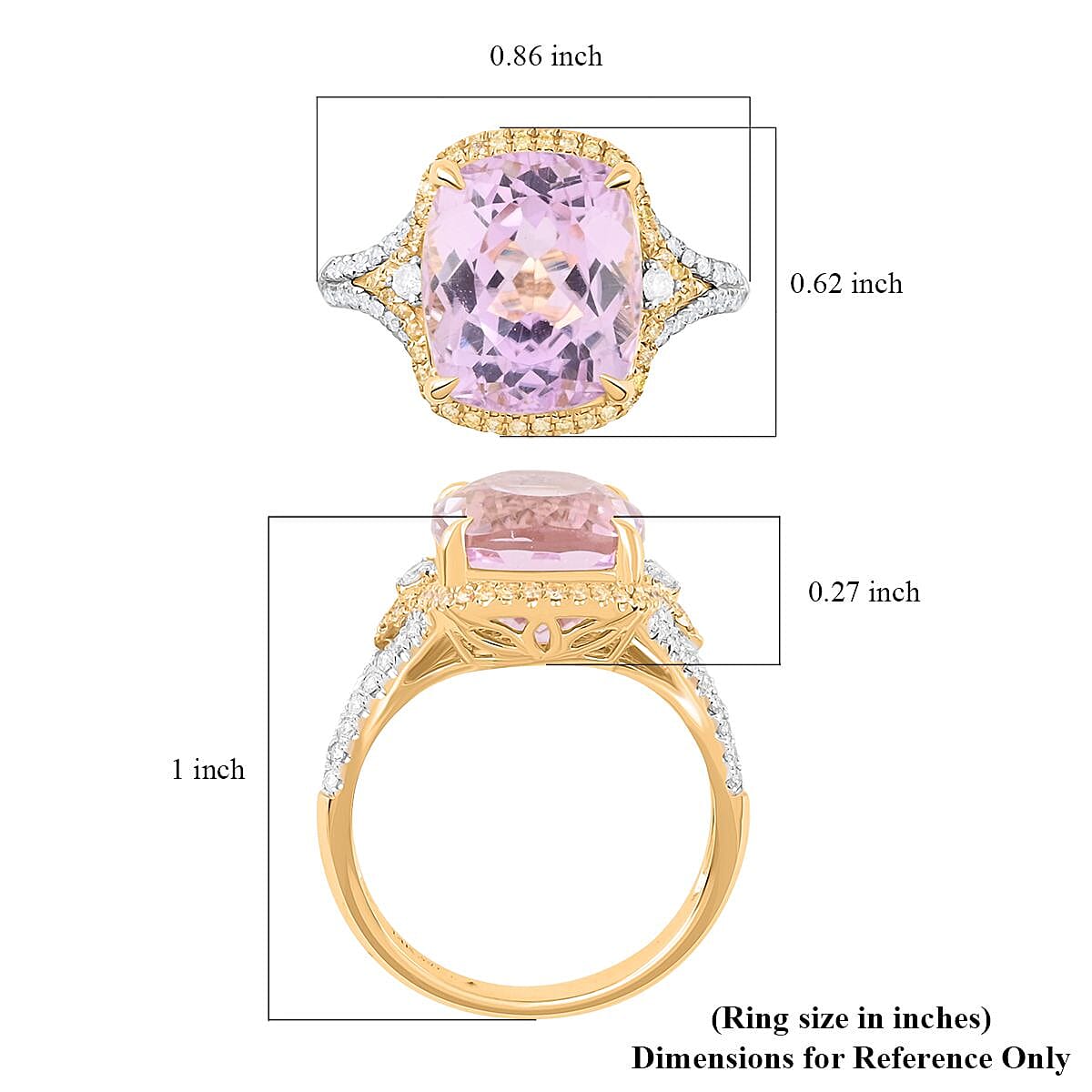 Modani 14K Yellow Gold Kunzite, Natural Yellow and White Diamond Ring (Size 10.0) 6.25 ctw