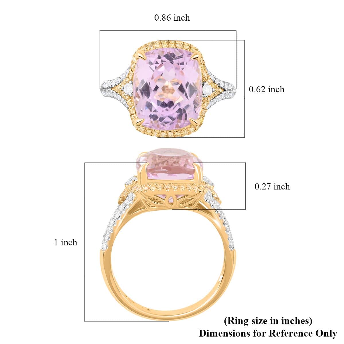 Modani 14K Yellow Gold Kunzite, Natural Yellow and White Diamond Ring (Size 7.0) 6.25 ctw image number 5